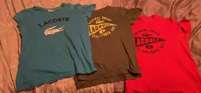 Lacoste T-shirts, Mens Medium $20ea, $50 all, View more