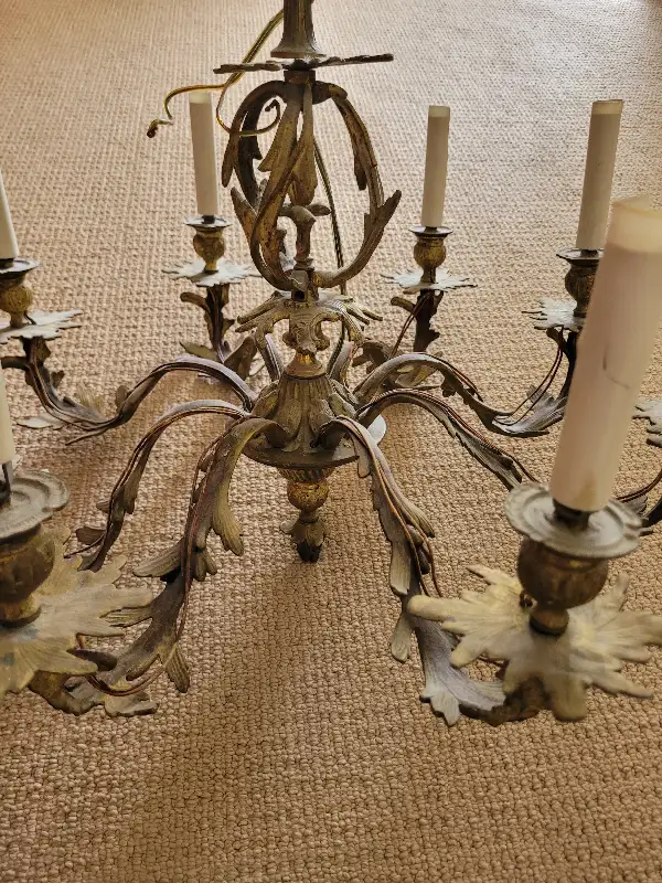 19th Century Gilt Bronze EIGHT  Light Chandelier628632660024351215