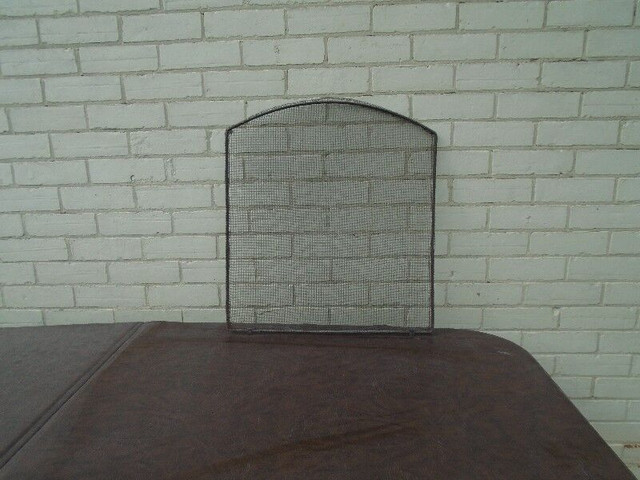 Antique Century Old Brass and  Glass Fireplace Screen in Arts & Collectibles in Pembroke - Image 3