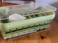 Two tray ice cube holder