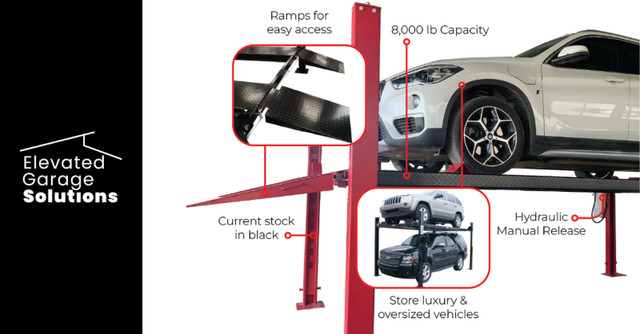 Premium 4-Post Car Hoists In Stock Now Starting at $3650 +tax in Garage Sales in Kitchener / Waterloo - Image 2