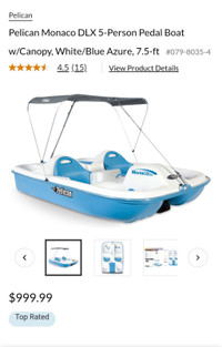 Pelican Pedal Boat with bimi and cooler