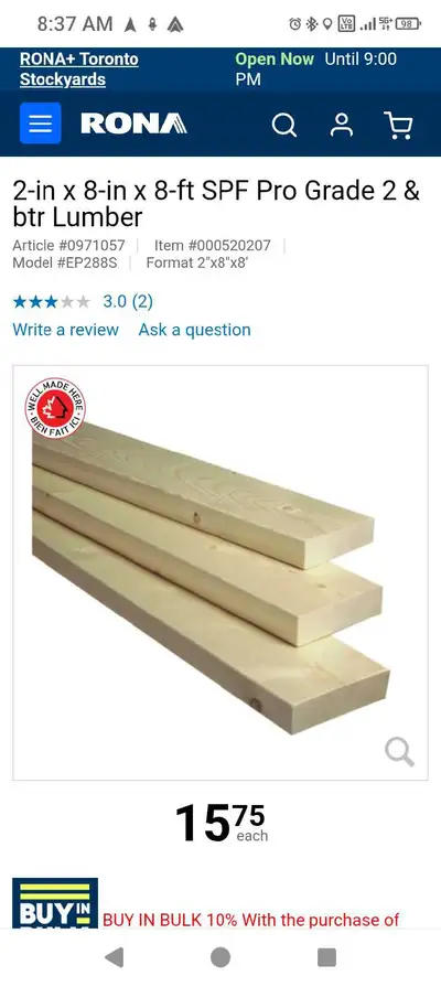 new lumber 80% off retail, View more