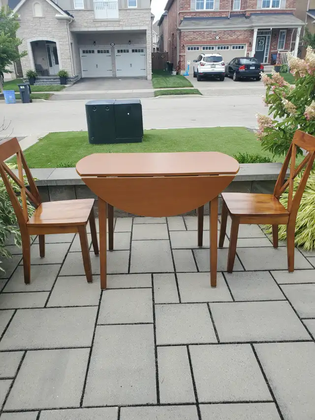 Solid Wood Dining Set - Table & 2 Chairs in Dining Tables & Sets in Hamilton - Image 3