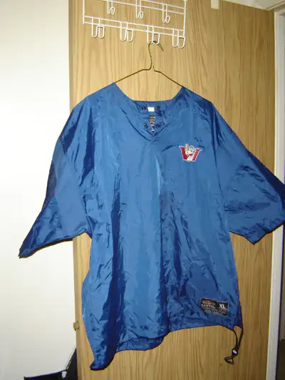 Winnipeg Goldeyes wind-shirts/windbreakers. L or XL. Brand new with tags. Blue. Pullover with 2 snap...