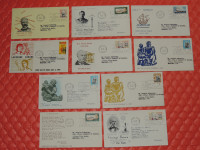 Ten (10) 1968 Canadian First day Covers