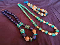 Bellydance Accessories • Blues, Greens, Teal • 3 Necklaces