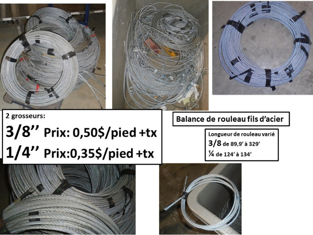 Câble d'acier 1/4'' (7/19) galv. 500' de long NEUF et autres dans Quincaillerie, clous et vis  à Thetford Mines - Image 2