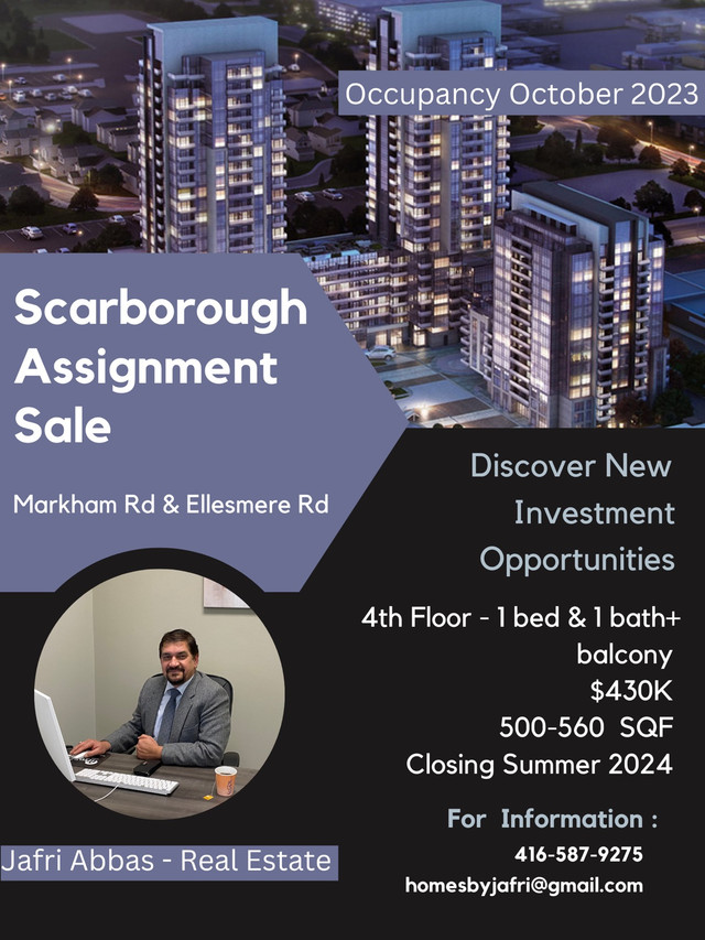 Condominium Assignment sale in Scarborough  in Condos for Sale in City of Toronto