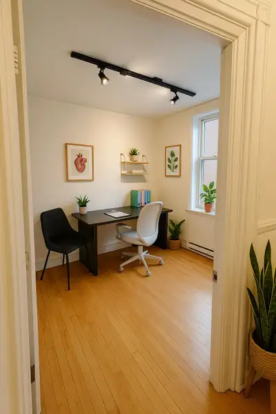 ✨ Bureau professionnel à louer dans une clinique au cachet chalereux Un bureau privé, vide et lumine...