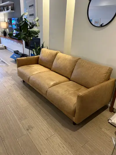Structube Leather Couch, View more