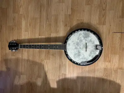 Like new Beaver Creek banjo guitar with soft shell case. $450 CASH ONLY.