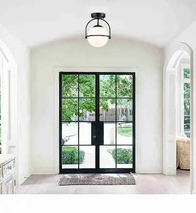 Semi Flush Mount Ceiling Light Black 7.09" MidCentury ModernCeil, View more