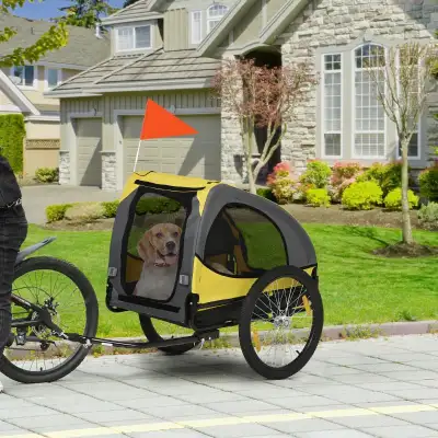 Dog Bike Trailer with Hitch Coupler, Quick Release Wheels, Refle, View more