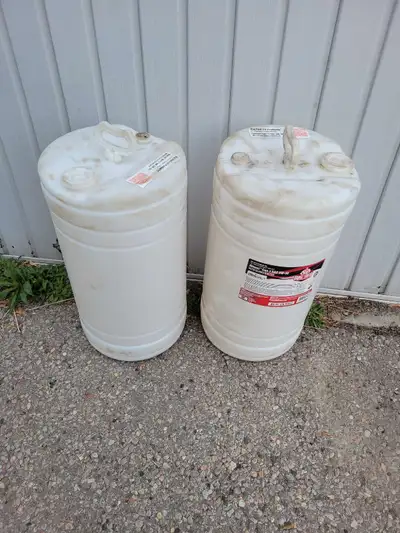 They held new engine oil, all caps have been reinstalled. $20 each, price is firm 1 plastic drums av...