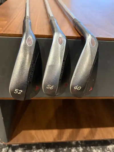 TaylorMade Milled Grind 52, 56 & 60 degree wedges right handed., View more