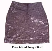 Pure Alfred Sung, skirt, size 2-6, like new, grey/silver