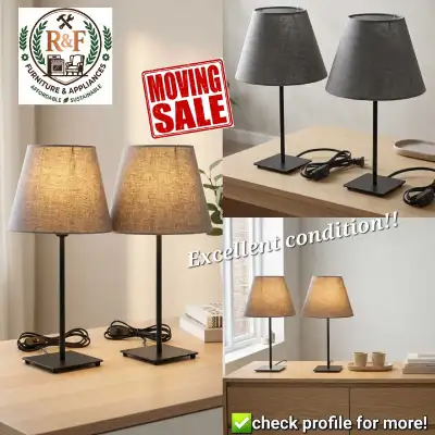 ✴️ Set of Two IKEA Table Lamps, Grey Top, View more