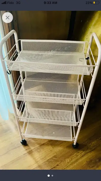 Metal shelving , office bathroom organizer