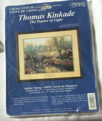 Thomas Kinkade “Sunday Outing” cross stitch kit