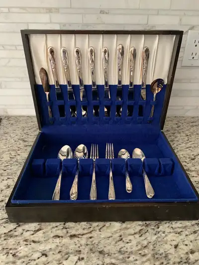 Silver Plated Flatware with Case, View more