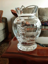 Heavy Crystal Vase 8"H x 6"W
