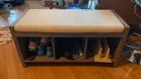 Wooden Bench with Cushion and Storage (BEST OFFER)