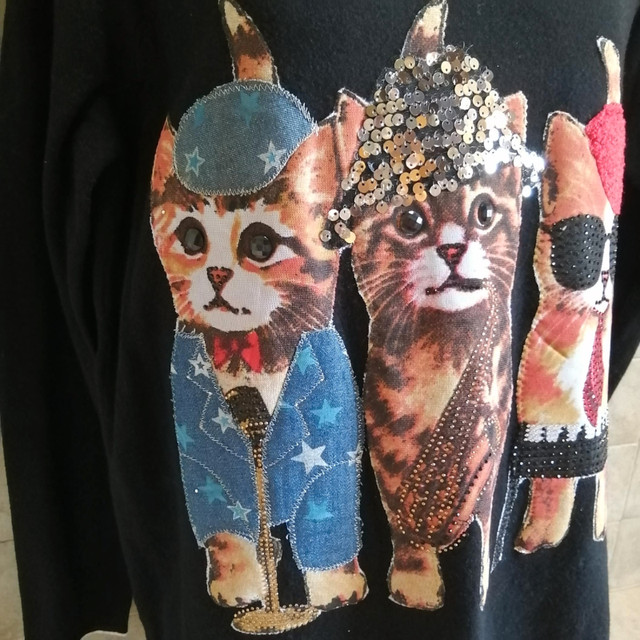 NESS Cat Sweater with Sequins & Sparkly Beads - L -  NEW in Accessories in Bedford - Image 3