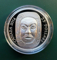 2014 Matriarch Moon Mask $25 fine silver coin