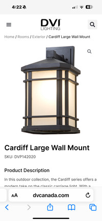 Cardiff Large Outdoor carriage lights - brand new