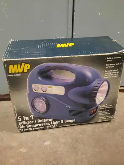 5 in 1 Tire Inflator/Deflator/Air Compressor/Light/Gage, View more