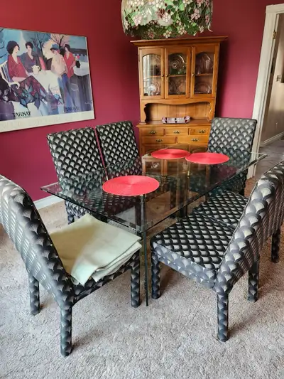 Glass Dining Table and 6 Chairs, View more