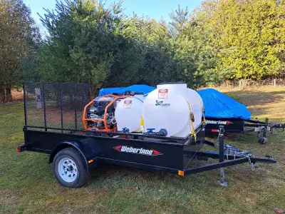Custom power Washer on 10x6ft Webber lane single axle trailer. Includes 175 gallon tanks with custom...