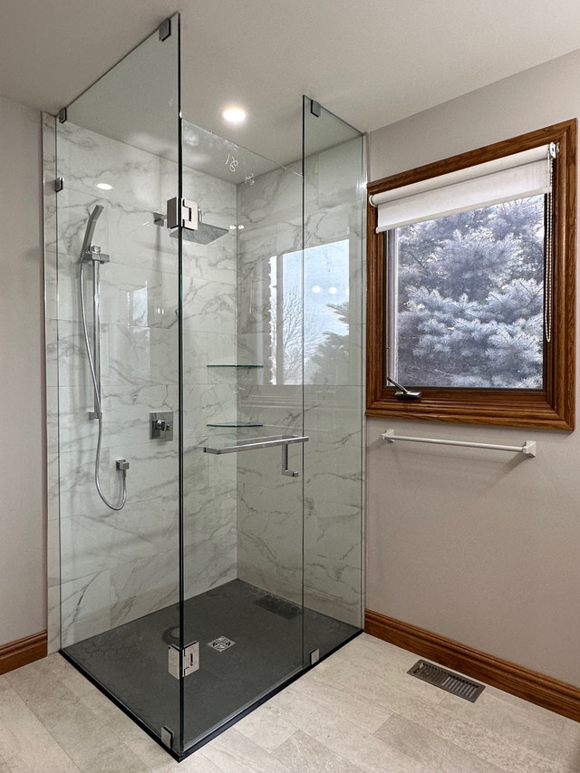 SHOWER GLASS DOORS ENCLOSURES OFFICE ENTRANCES PARTITION RAILING in Plumbing, Sinks, Toilets & Showers in Markham / York Region - Image 3