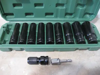 11 pcs 1/2 Inch Impact Wrench Metric Socket Set with Adapters, View more