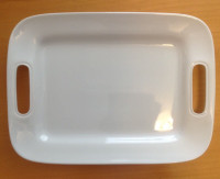 PAMPERED CHEF LARGE RECTANGULAR PLATTER WITH HANDLES
