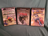 Jeux Gamecube pikmin, Zelda Twilight Princess et megaman