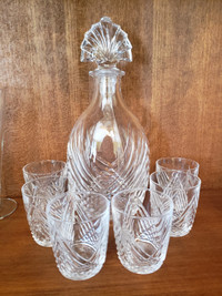 RCR Crystal decanter set with 6 glasses / Carafe avec 6 verres