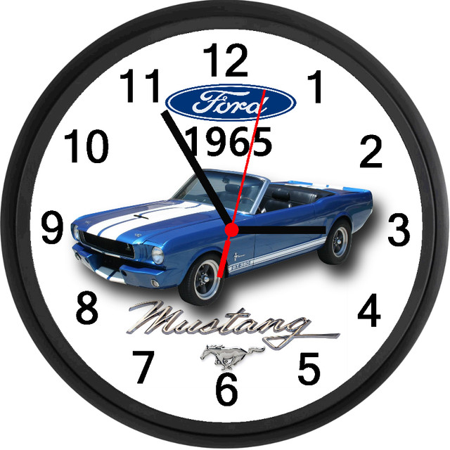 1965 Ford Mustang GT-350 Convertible (Blue) Custom Wall Clock in Other in Hamilton