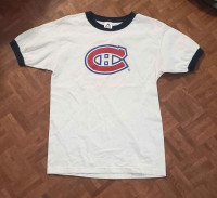 Vintage white and black alstyle apparel activewear canadiens t s