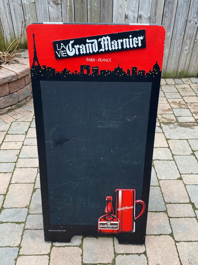 SOLD-GRAND MARNIER A-FRAME ADVERTISING CHALK BOARD  in Arts & Collectibles in City of Toronto