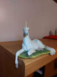 Ceramic Unicorn that hangs over shelf or desk 
