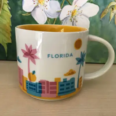 Starbucks Florida 'You Are Here' Collection mug. This mug features a colourful design showcasing Flo...