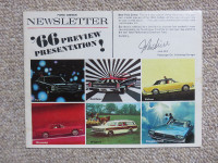 1966 Vintage Ford Owner Newsletter  Full Lineup Preview Brochure
