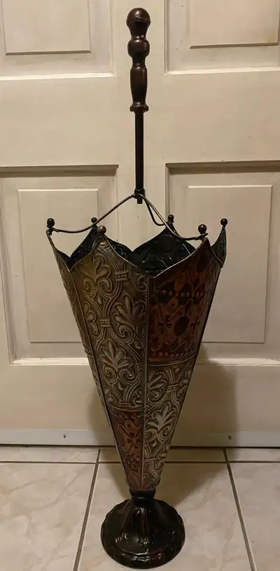  Vintage Ornate Metal Umbrella Cane Stand , View more