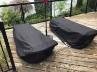 2 Lounge Chairs, covers, and matching Umbrella