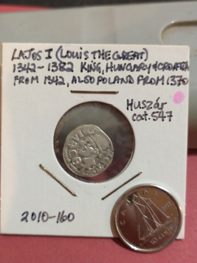 Lajos (Louis) I Hungary 1342-1382 medieval silver denar in Arts & Collectibles in City of Toronto - Image 3