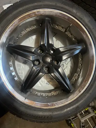 have rims with tires Tire size 275/ 40 Z R 19 5x120 bolt pattern. This means it has 5 lug holes, and...
