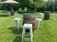 Wine Barrels, marquee signs, bar tops, etc for rent