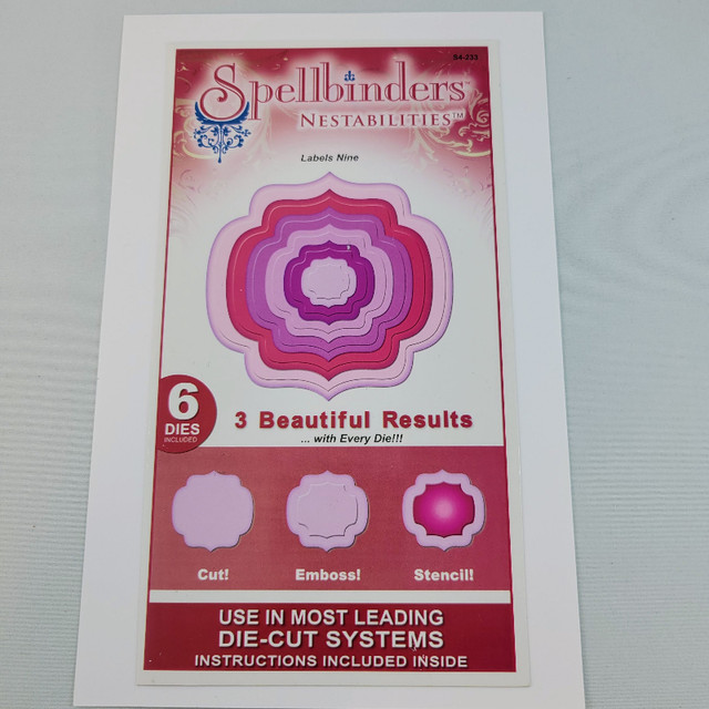 Spellbinders Nestabilities Label Nine Metal Die Cut Set Of 6 Rea in Hobbies & Crafts in Strathcona County - Image 2